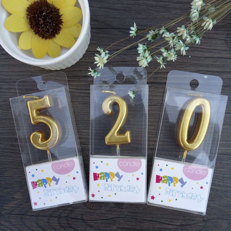 Lumanare de Tort, Flippy, Model Cifra 5, Party, 4.5 x 2.5 cm, din Parafina, Auriu [6]