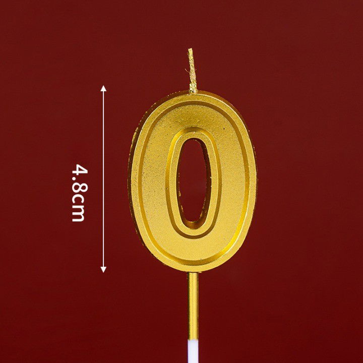 0 - 10 LEI - Lumanare pentru Tort Cifra 0, Flippy, 4.8 cm, Aniversare, Aurie