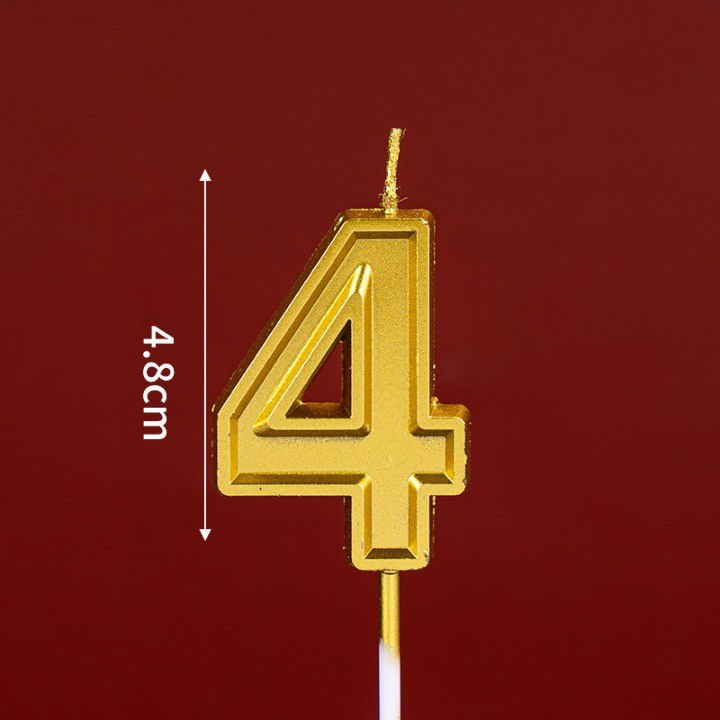 Lumanare pentru Tort Cifra 4, Flippy, 4.8 cm, Anivesare, Aurie [3]