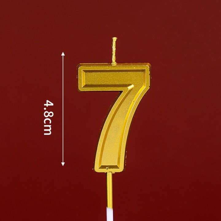 0 - 10 LEI - Lumanare pentru Tort Cifra 7, Flippy, 4.8 cm, Aniversare, Aurie