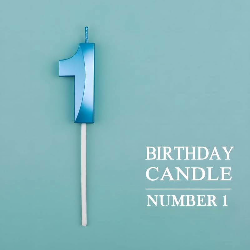 Lumanare Cifra 1, Flippy, Model Diamond, 5 x 3.4 cm, Albastru [7]