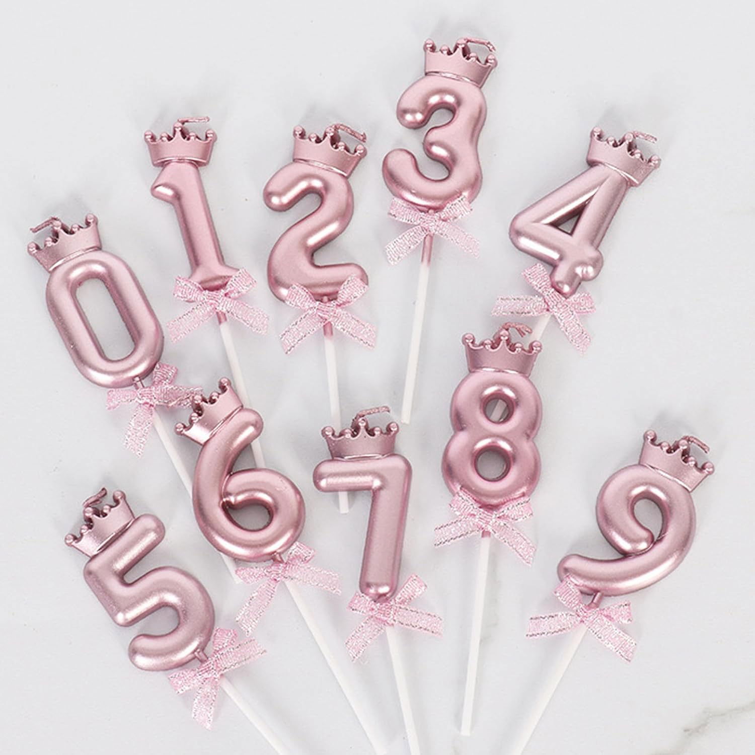 Lumanare Cifra 3, Flippy, Model Coroana cu Fundita, Pentru Tort, 6 x 2.5 cm Mov [4]