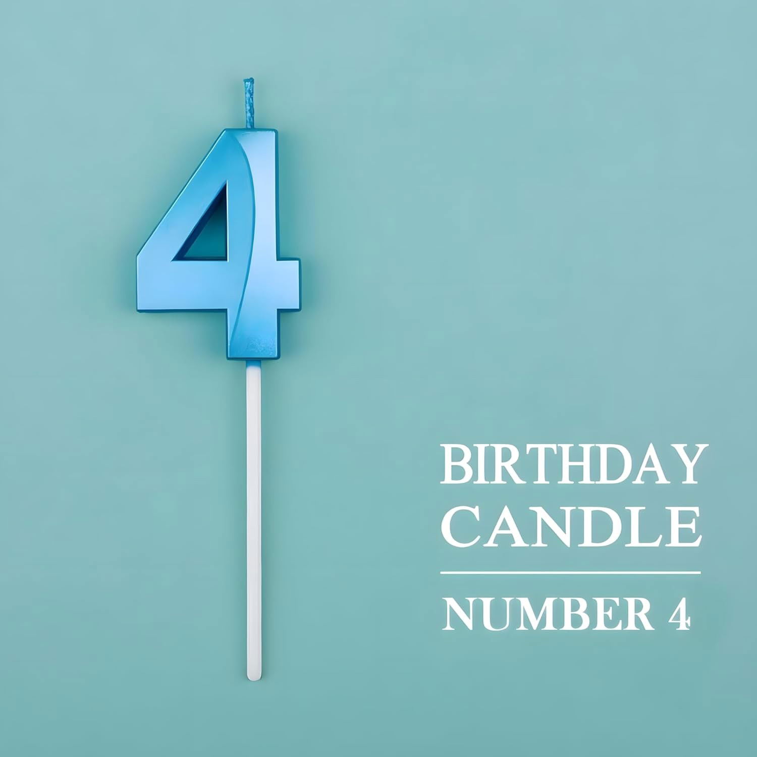 Lumanare Cifra 4, Flippy, Model Diamond, 5 x 3.4 cm, Albastru [6]