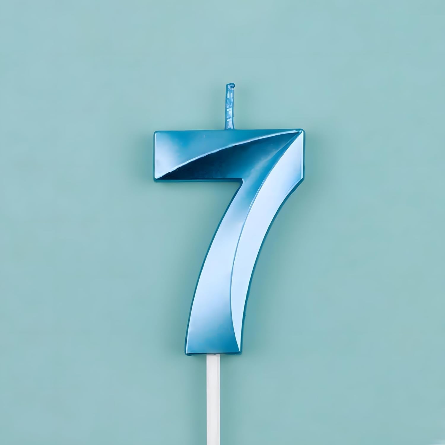 Lumanare Cifra 7, Flippy, Model Diamond, 5 x 3.4 cm, Albastru [8]