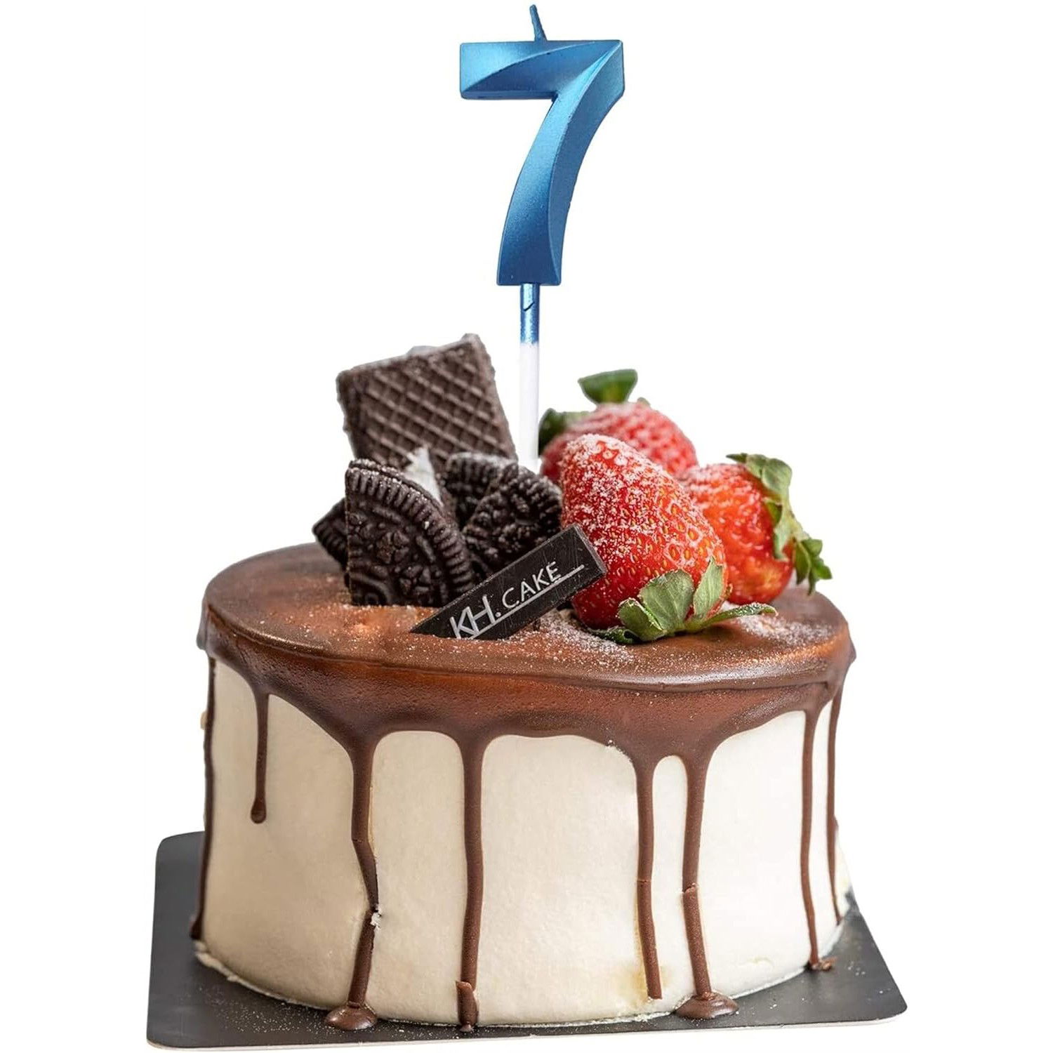 Lumanare Cifra 7, Flippy, Model Diamond, 5 x 3.4 cm, Albastru [3]