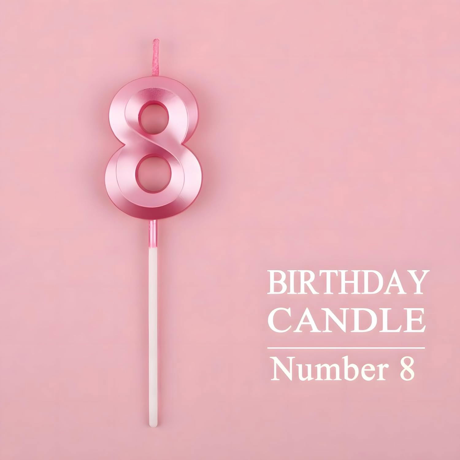 Lumanare Cifra 8, Flippy, Model Diamond, 5 x 3.4 cm, Roz [4]