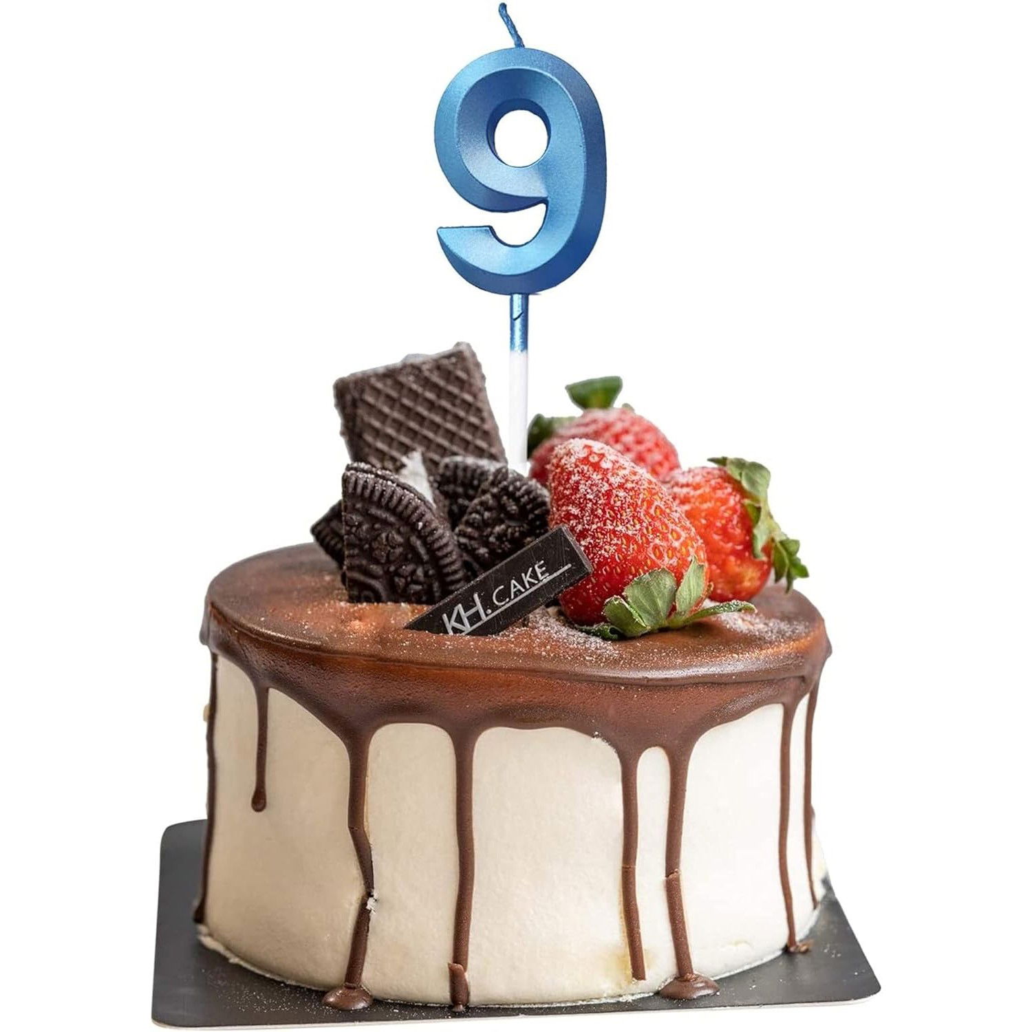 Lumanare Cifra 9, Flippy, Model Diamond, 5 x 3.4 cm, Albastru [3]