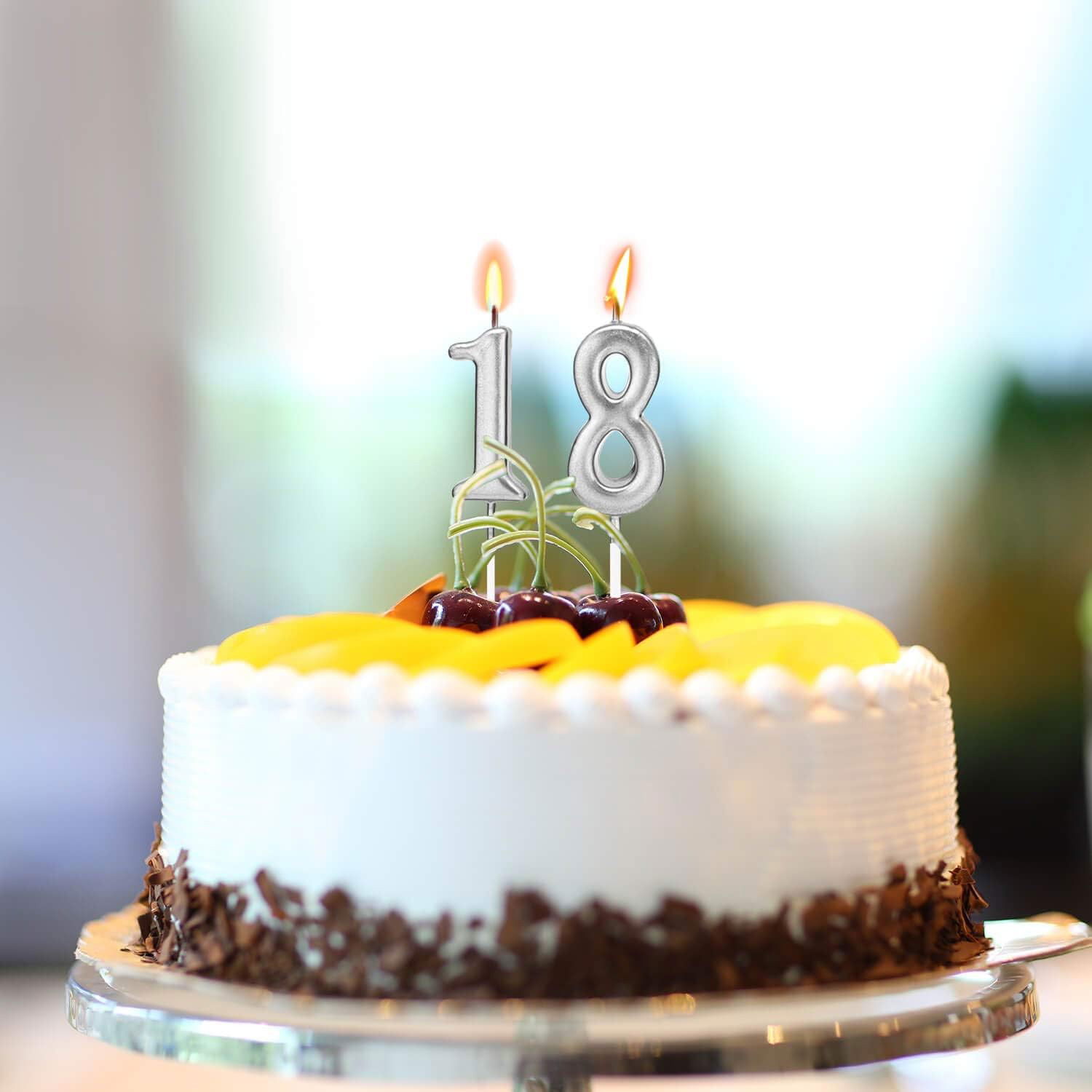 Lumanare de Tort, Flippy, Model Cifra 1, Party, 4.5 x 2.5 cm, din Parafina, Argintiu [4]