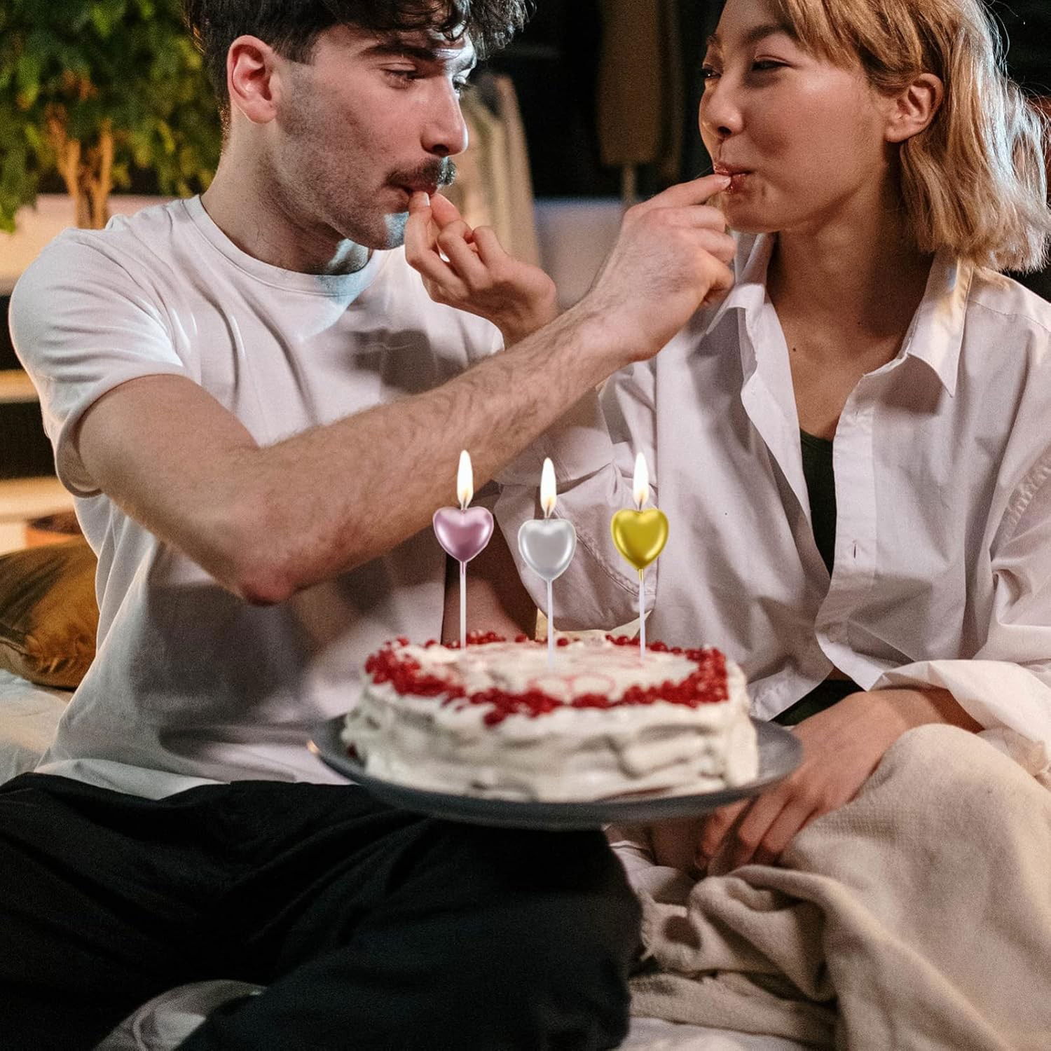 Lumanare de Tort, Flippy, Model Inima, Party, 8.5 x 3 cm, Argintiu [3]