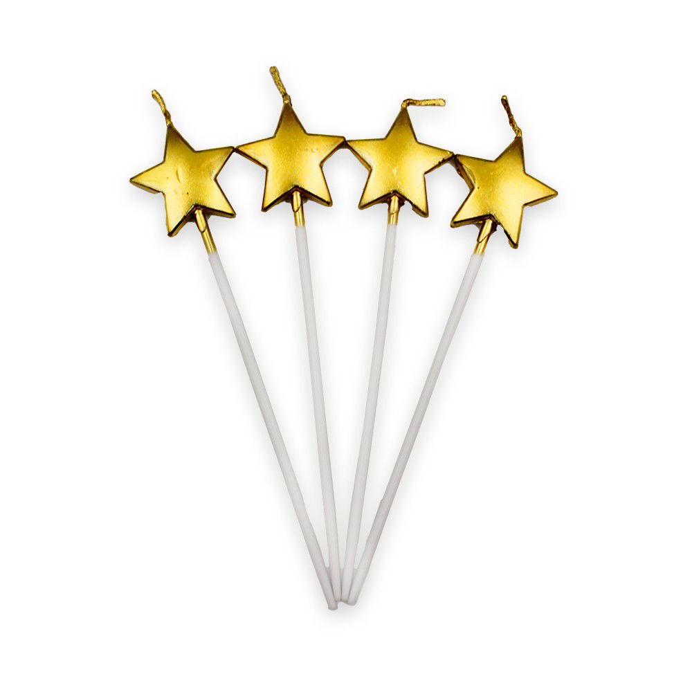 Lumanare de Tort, Flippy, Model Steluta, Party, 8.5 x 3.2 cm, Auriu [8]