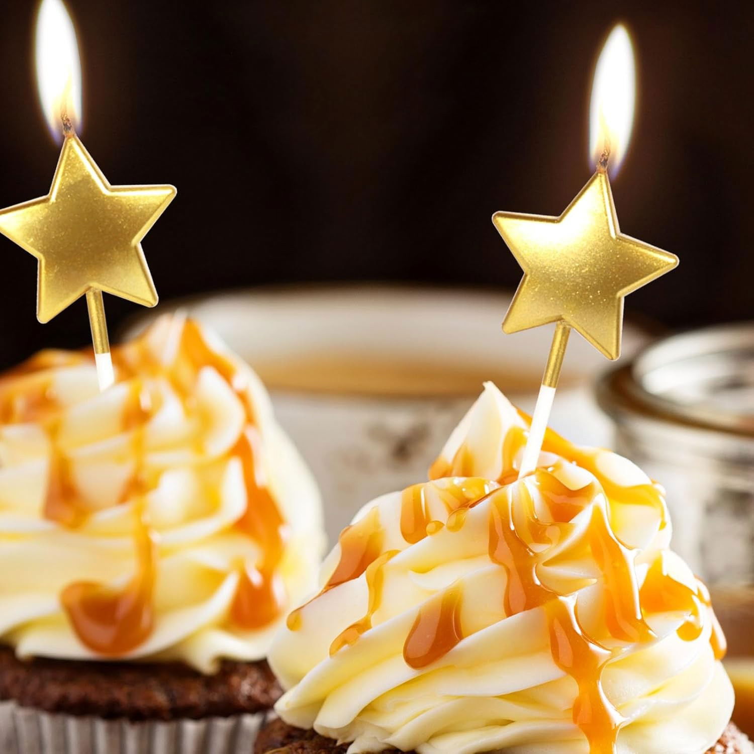 Lumanare de Tort, Flippy, Model Steluta, Party, 8.5 x 3.2 cm, Auriu [6]