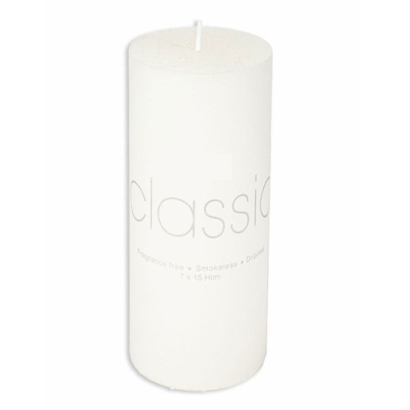 Pentru casa - Lumanare Decorativa, Flippy, din Parafina, Cilindrica, Fara Fum si Fara Parfum, 7 x 15 cm, 500 g, Ardere 72h, Ivory Alb