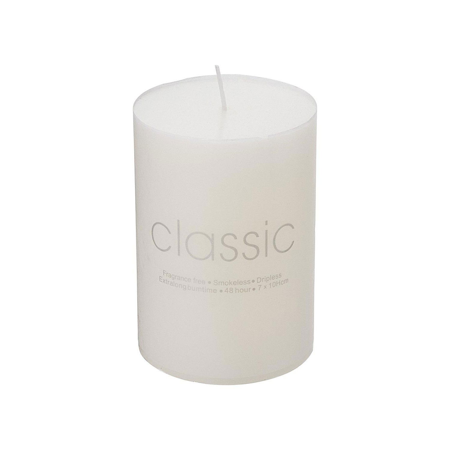 Lumanari - Lumanare Decorativa, Flippy, din Parafina, Cilindrica, Fara Fum si Fara Parfum, 7 x 10 cm, 300 g, Ardere 48h, Ivory Alb