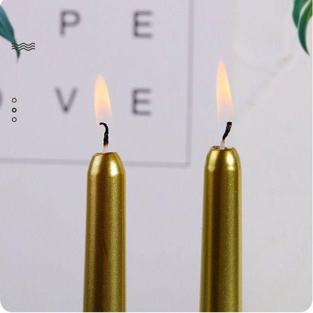 Lumanare Decorativa, Flippy, pentru Masa, 25 cm, din Parafina, fara Fum, Ardere 7.5h, Auriu [6]