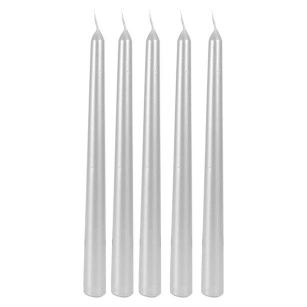 Lumanare Decorativa, Flippy, pentru Masa, 25 cm, din Parafina, fara Fum, Ardere 7.5h, Argintiu [6]