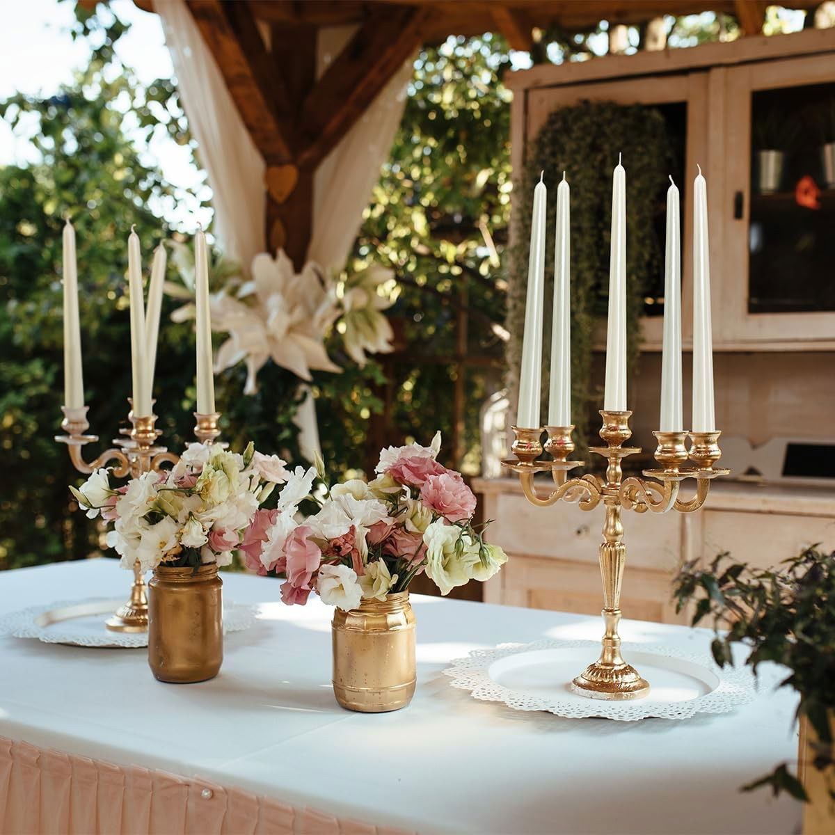 Lumanare Decorativa, Flippy, pentru Masa, 25 cm, din Parafina, fara Fum, Ardere 7.5h, Alb [6]