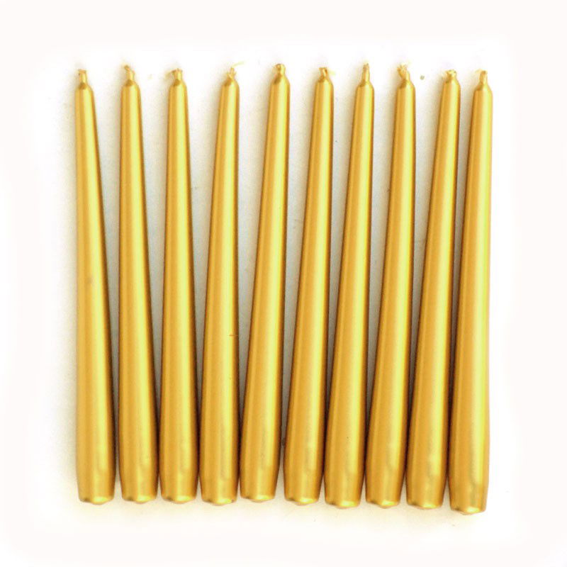 Lumanare Decorativa, Flippy, pentru Masa, 25 cm, din Parafina, fara Fum, Ardere 7.5h, Auriu [3]