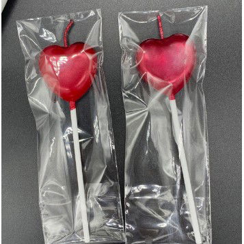 Lumanare de Tort, Flippy, Model Inima, Party, 8.5 x 3 cm, Rosu [6]