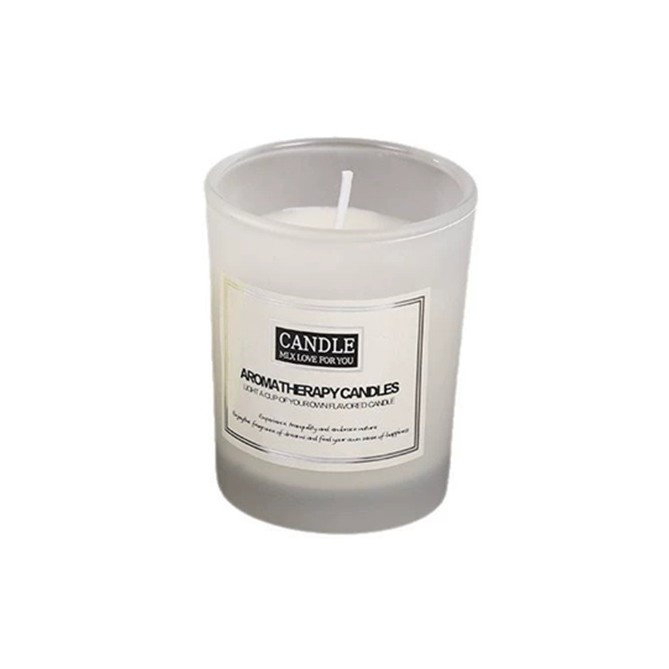 Lumanari - Lumanare Parfumata, Flippy, Model Borcan Translucid, 6.2 x 5.2 cm, Aroma de Frezie si Pere, Alb