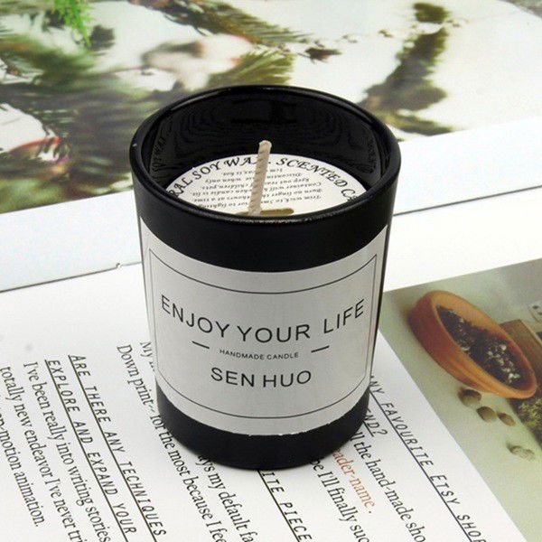 Lumanari - Lumanare Parfumata, Flippy, Model Pahar Negru, Aroma de Mure, din Ceara de Soia, 6.2 x 5.2 cm, Negru