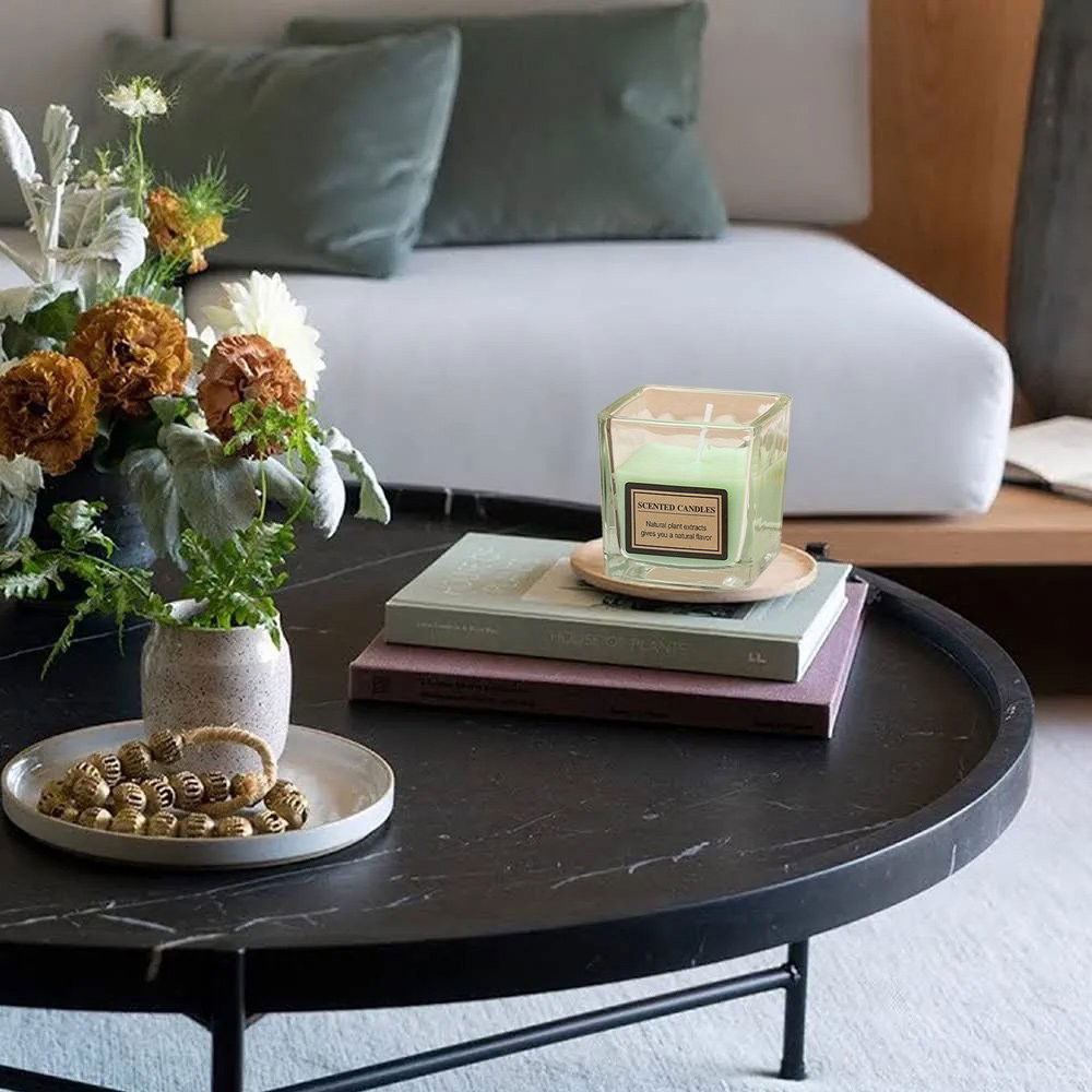 Lumanare Parfumata, Flippy, Model Pahar Transparent, cu Ulei Esential, 4.8 x 5.4 x 5.5 cm, Aroma de Ceai Alb, Verde [5]