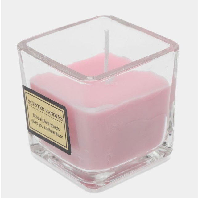 Lumanare Parfumata, Flippy, Model Pahar Transparent, cu Ulei Esential, 4.8 x 5.4 x 5.5 cm, Aroma de Trandafir, Roz pal [3]