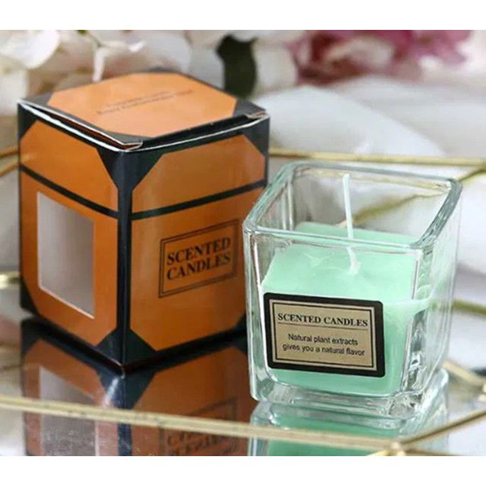 Lumanare Parfumata, Flippy, Model Pahar Transparent, cu Ulei Esential, 4.8 x 5.4 x 5.5 cm, Aroma de Ceai Alb, Verde [3]