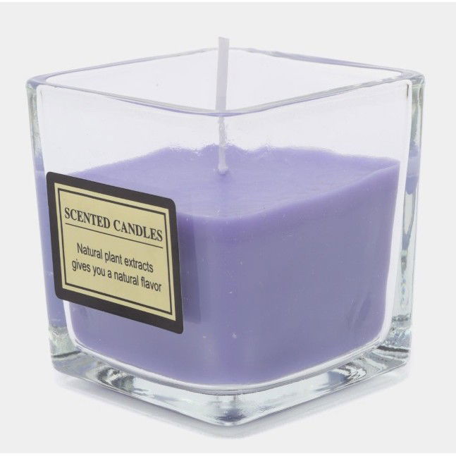 Lumanare Parfumata, Flippy, Model Pahar Transparent, cu Ulei Esential, 4.8 x 5.4 x 5.5 cm, Aroma de Lavanda, Mov [4]