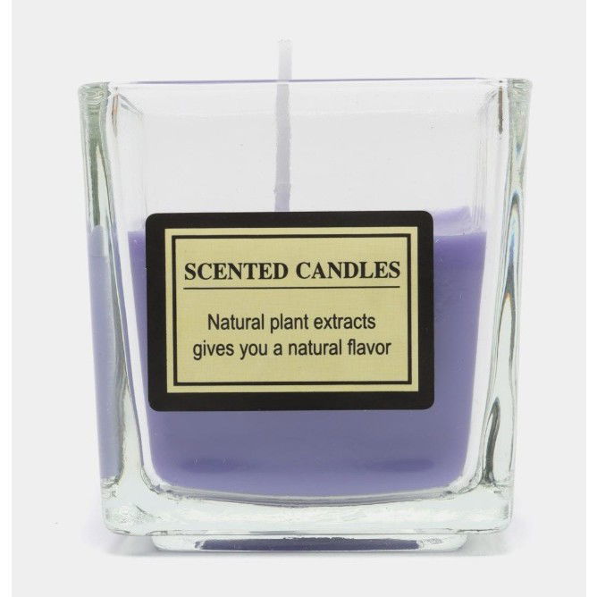 Lumanare Parfumata, Flippy, Model Pahar Transparent, cu Ulei Esential, 4.8 x 5.4 x 5.5 cm, Aroma de Lavanda, Mov [3]