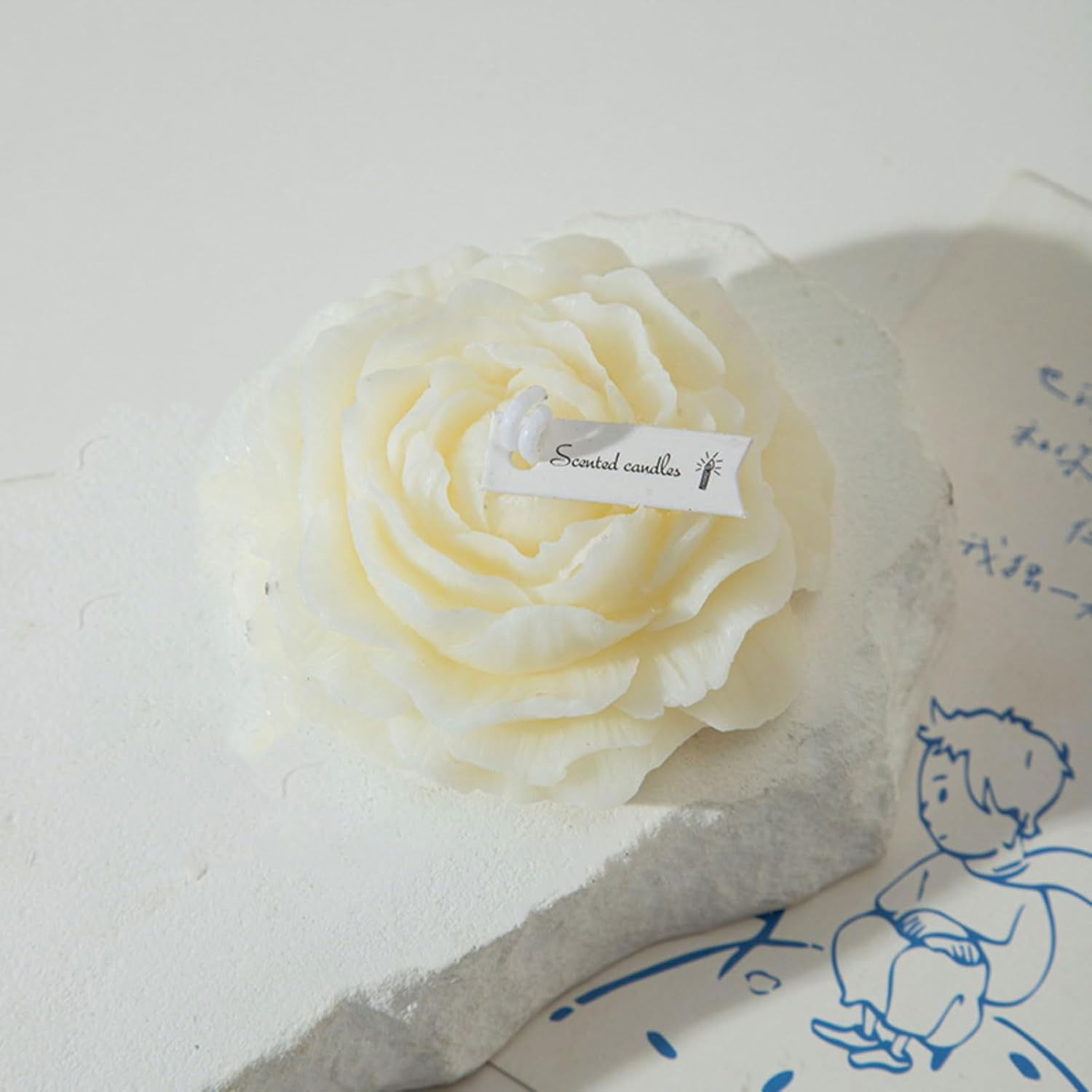 Pentru casa - Lumanare Parfumata, Flippy, Model Trandafir, Ardere 10h, 70 g, 7.5 x 3.5 cm, Parfum de Tuberoza, Alb