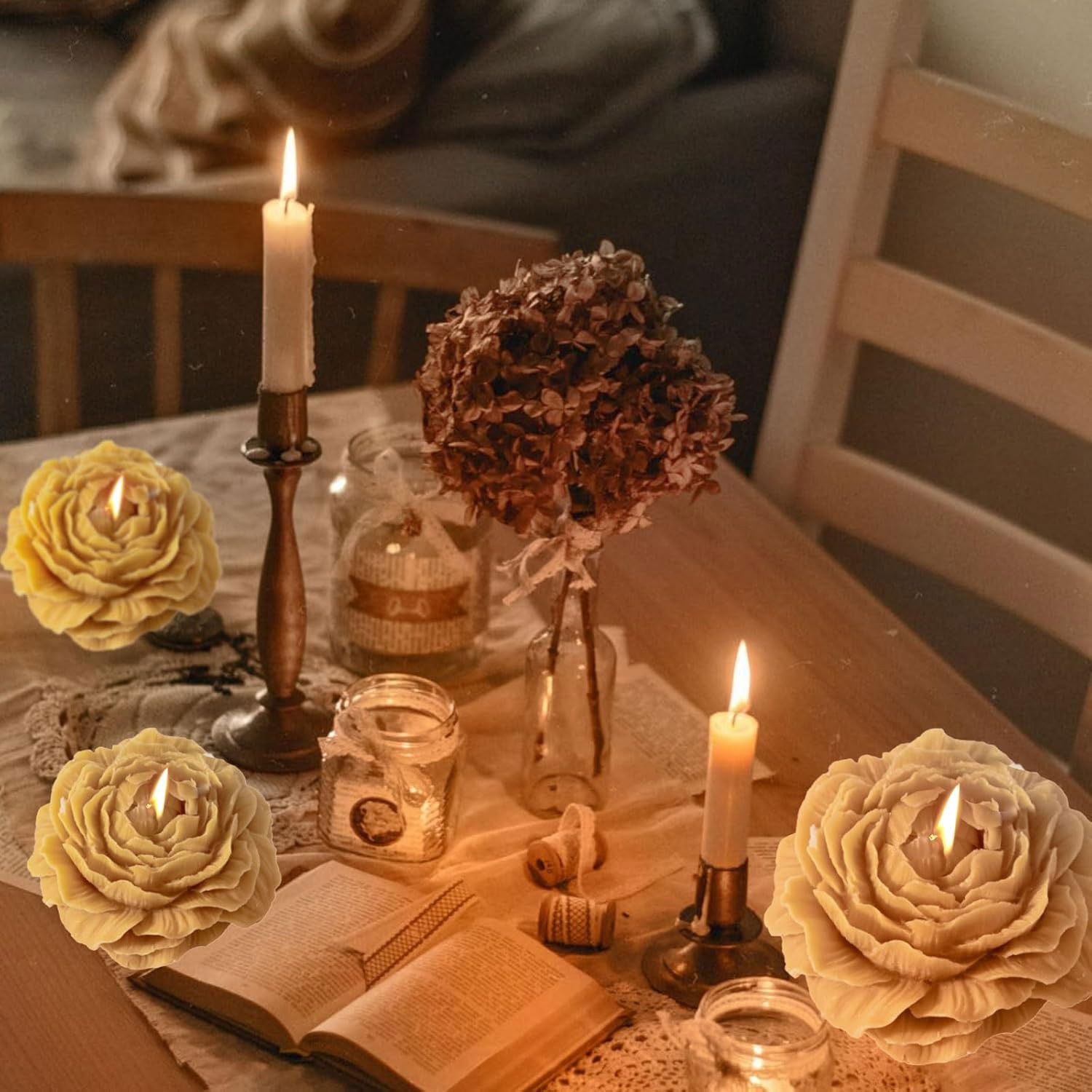 Lumanare Parfumata, Flippy, Model Trandafir, Ardere 10h, 70 g, 7.5 x 3.5 cm, Parfum de Citrice, Portocaliu [4]