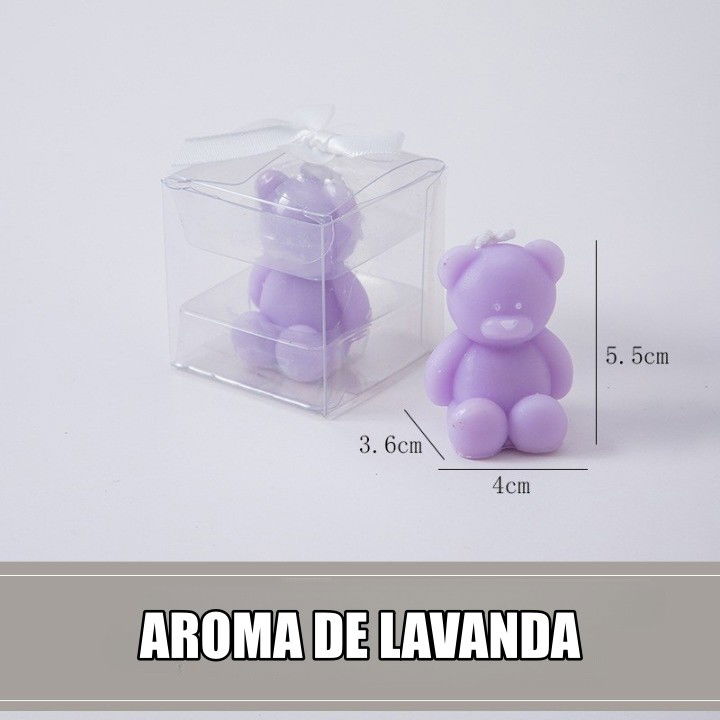 Lumanari - Lumanare Parfumata, Flippy, Model Ursulet, Mov, Aroma de Lavanda, 5.5x3.6x4 cm