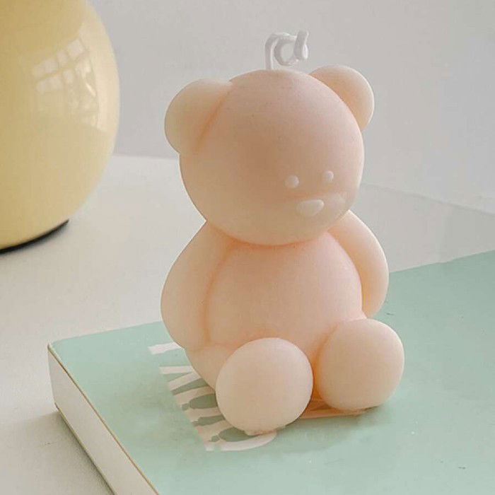 Lumanare Parfumata, Flippy, Model Ursulet, Portocalie, Aroma de Piersica, 5.5x3.6x4 cm [3]