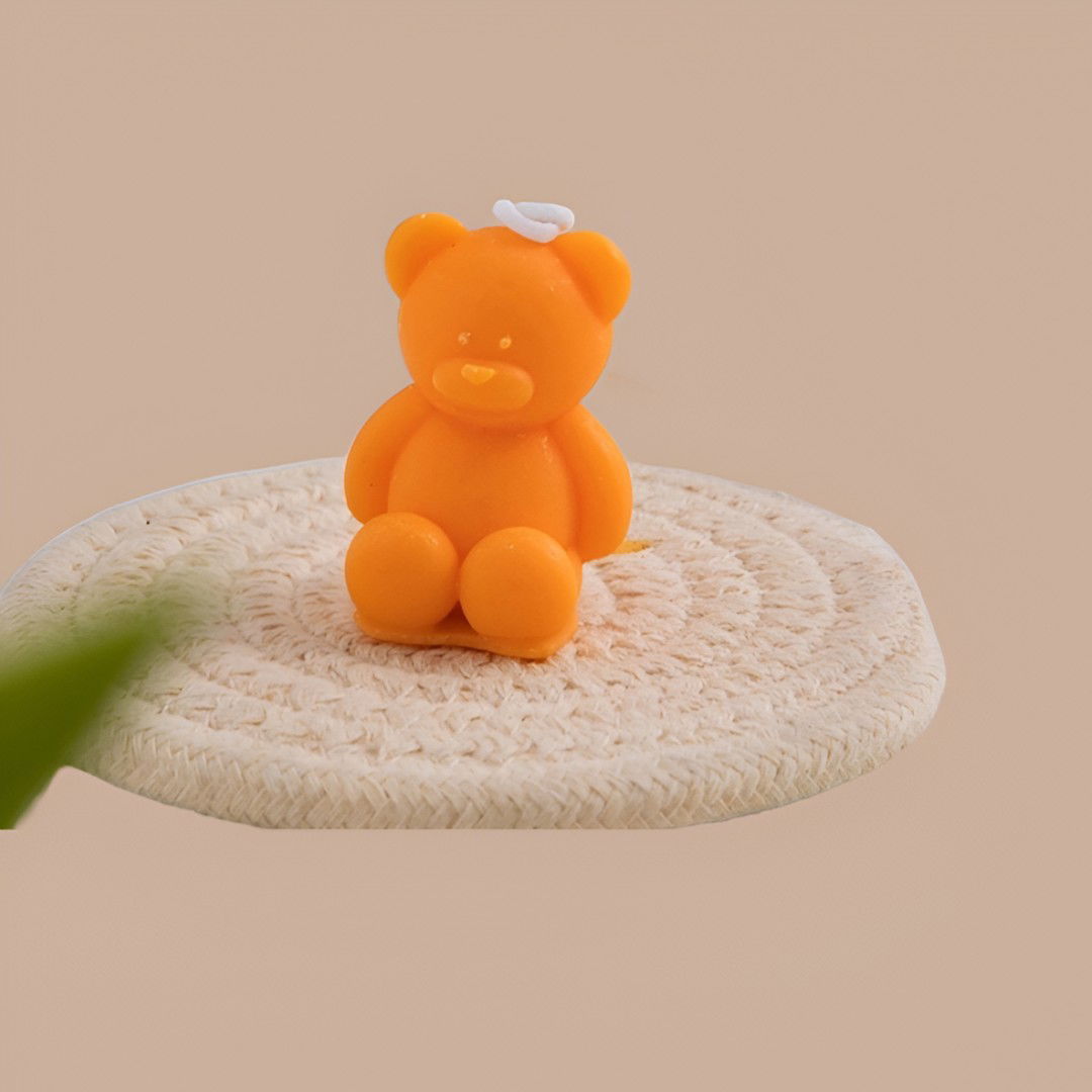 Lumanare Parfumata, Flippy, Model Ursulet, Portocaliu, Aroma de Portocala, 5.5x3.6x4 cm [4]