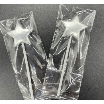 Lumanare de Tort, Flippy, Model Steluta, Party, 8.5 x 3.2 cm, Argintiu [5]