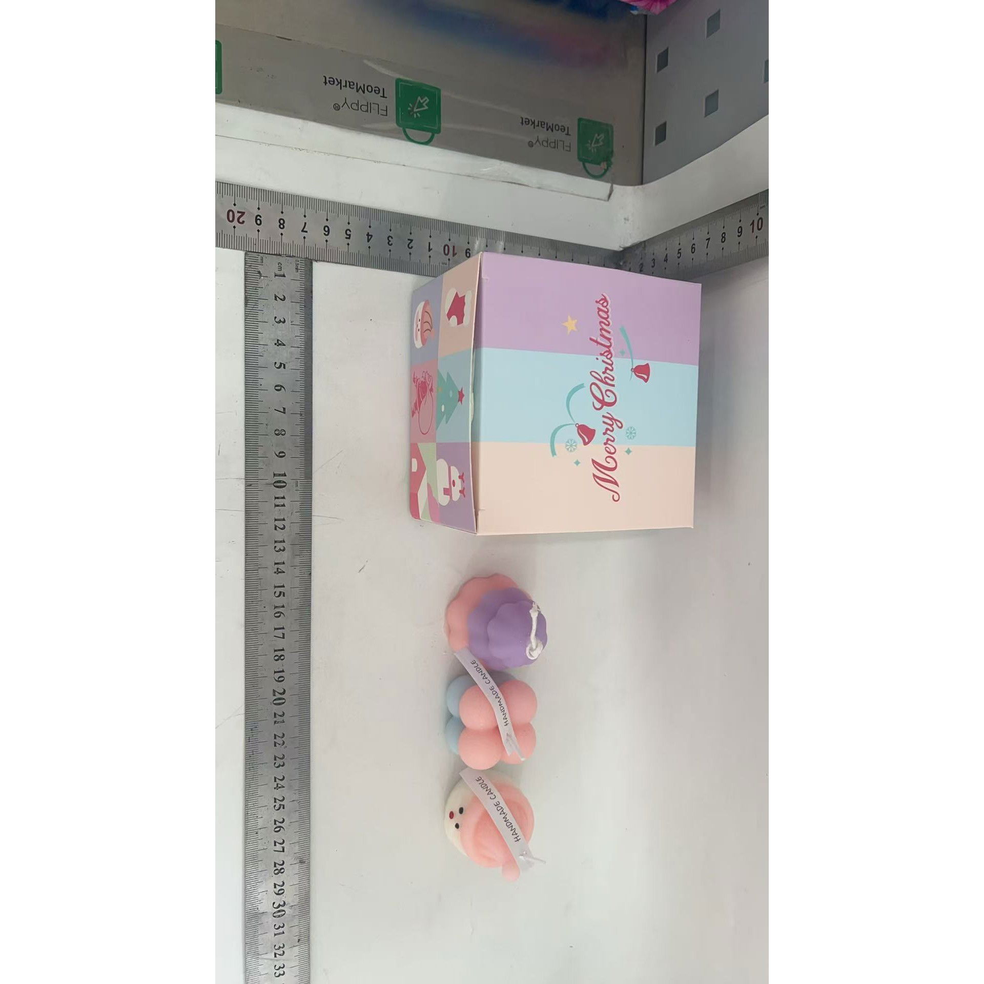 Lumanari Parfumate de Craciun, Flippy, Gift Box Set cu 3 Lumanari Aromaterapie, 11 x 11 x 7.5 cm, Roz [3]