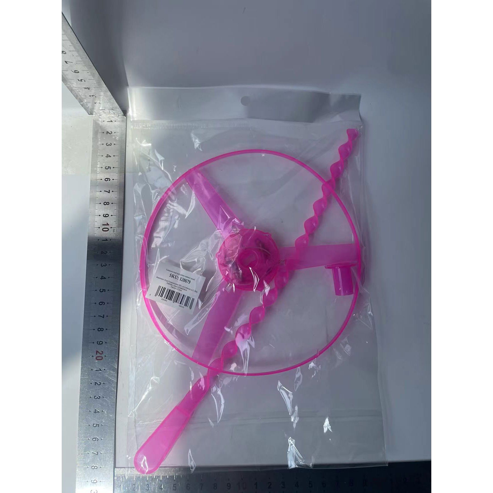 0 - 10 LEI - Jucarie Disc Zburator, Distractiv pentru Copii, Flippy, Aruncator Manual din Plastic, cu Lumini, Roz