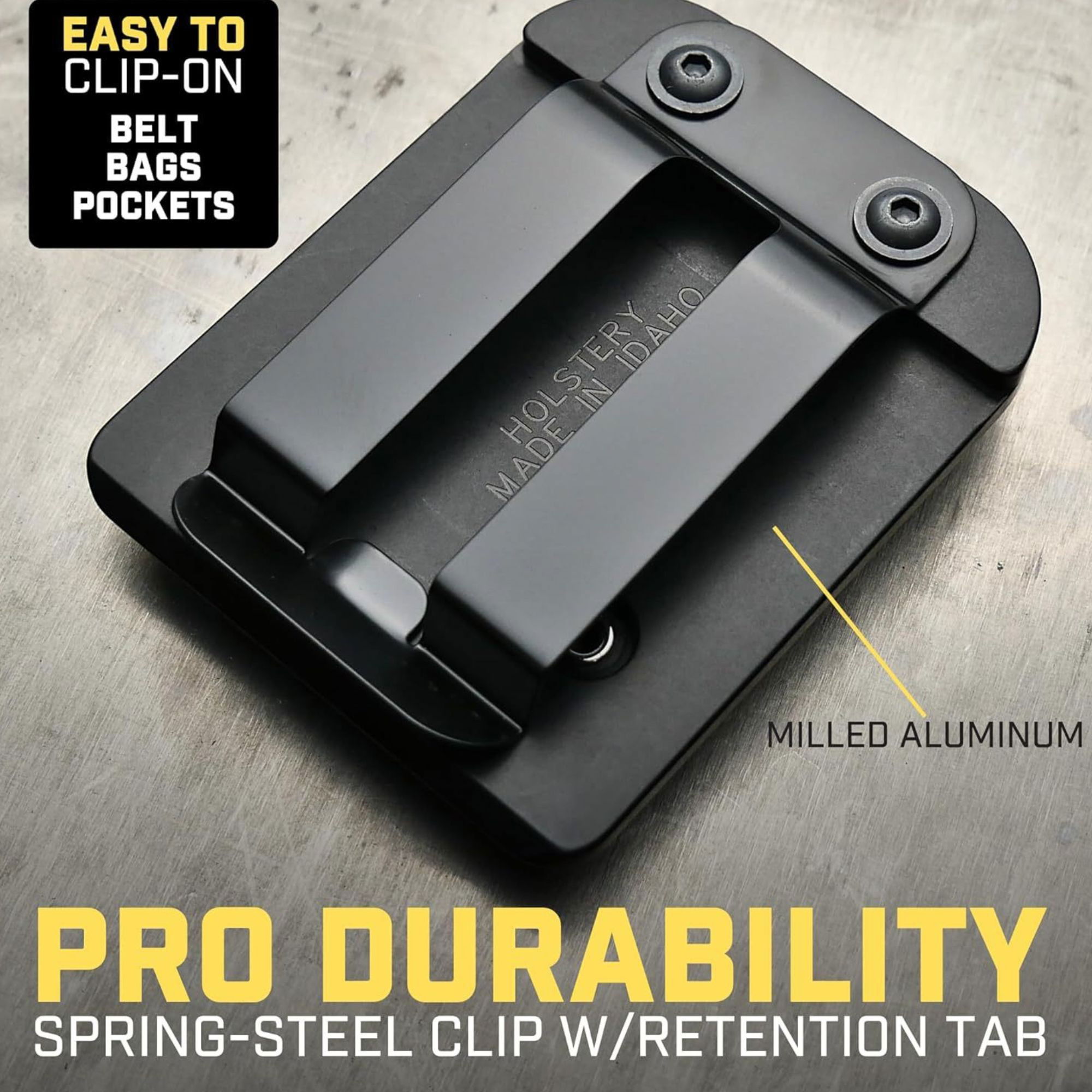 Casa si Bricolaj - Suport Magnetic pentru Scule, Flippy, Clips Metalic pentru Curea, Fixare Puternica pentru Cuie, Suruburi, Ciocan, Cleste, Chei Si Alte Scule, 7.7 x 6.1 x 2cm, Negru