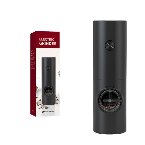 TeoMarket - Rasnita Electrica pentru Cafea si Condimente, Flippy, Cutit de Macinare din Otel Inoxidabil, Incarcare cu Baterii, Optiuni Diferite de Macinare, Usor de Manevrat, 18x5.5cm, Negru