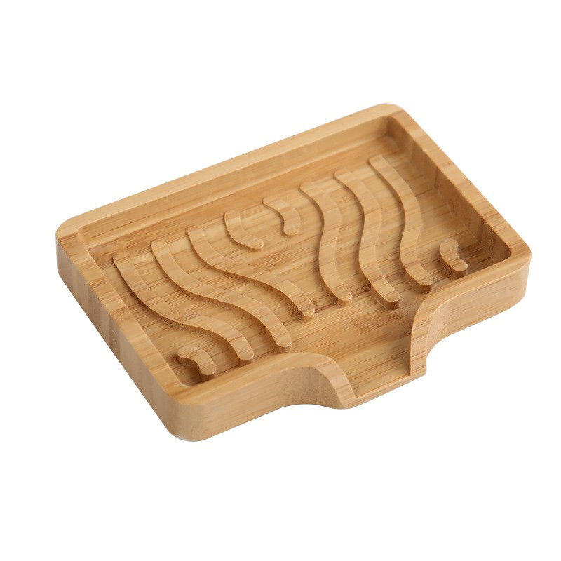Articole pentru baie - Savoniera din Lemn, Flippy, Sistem de Scurgere a Apei, 12.8 x 1.6 x 9.8 cm, Natur