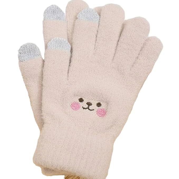 Perne Voiaj, Paturi si Textile - Manusi Dama, Flippy, Model Fata Zambitoare, Functie Touchscreen (ecran tactil), Material Lana Brodata, Manseta Elastica, Interior Pufos, Marime Universala, Bej