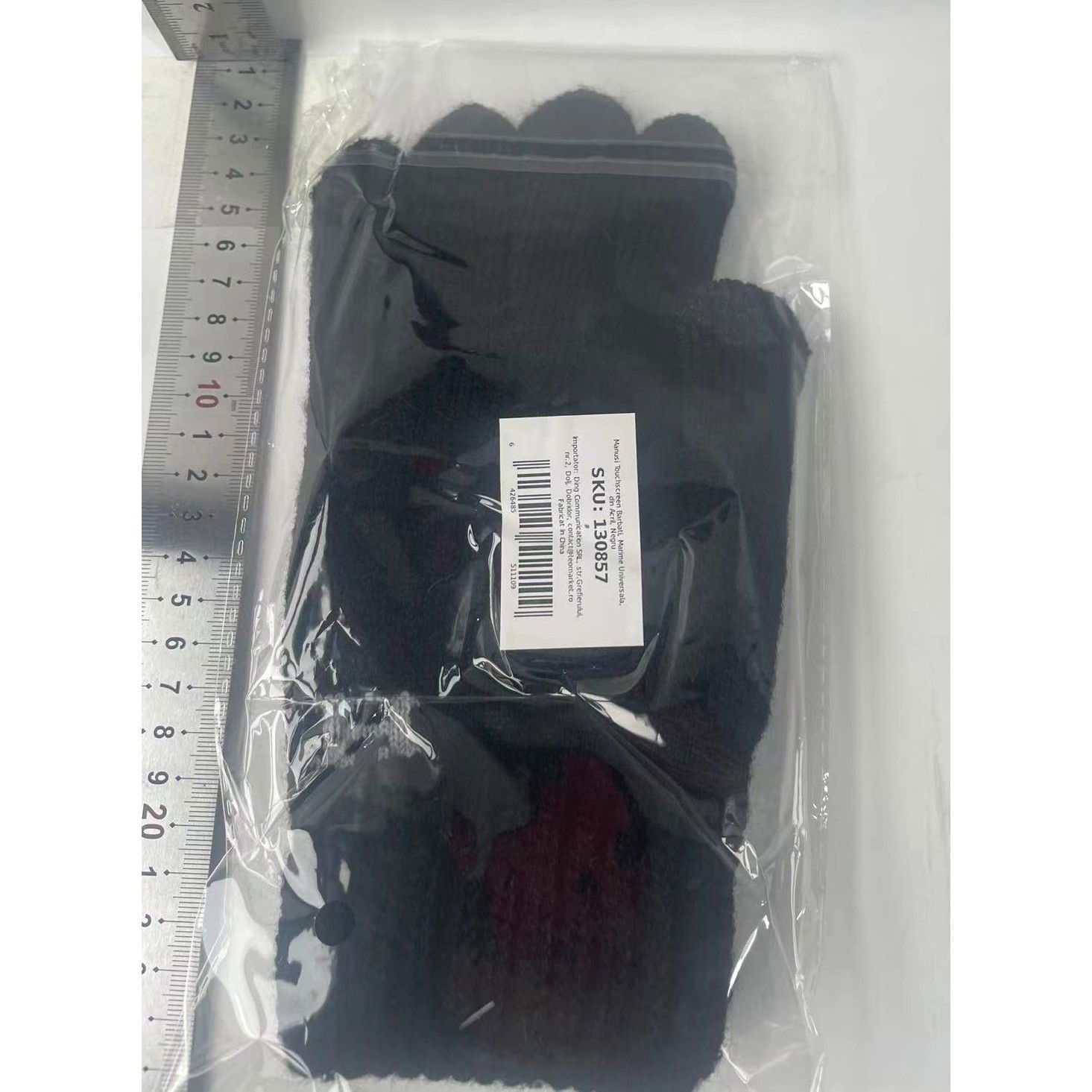 Manusi de Barbat, Flippy, Model H, Functie Touchscreen (ecran tactil), Material Acril Tricotat, Manseta Elastica, Interior Catifelat, Marime Universala, Negru [3]