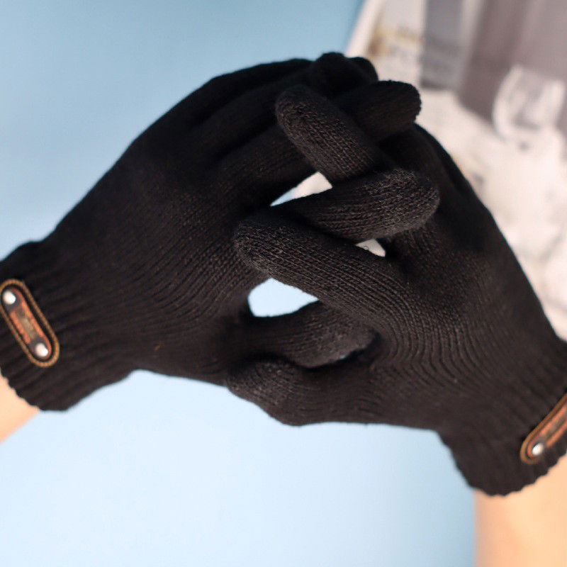 Manusi de Barbat, Flippy, Model Tricotat, Functie Touchscreen (ecran tactil), Material Acril, Manseta Elastica, Interior Catifelat, Marime Universala, Negru [5]