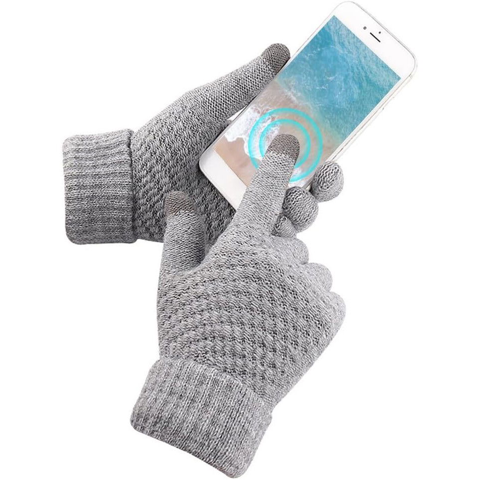 Manusi de Dama, Flippy, Functie Touchscreen (ecran tactil), Material Acril Tricotat, Manseta Elastica, Interior Catifelat, Marime Universala, Gri [9]