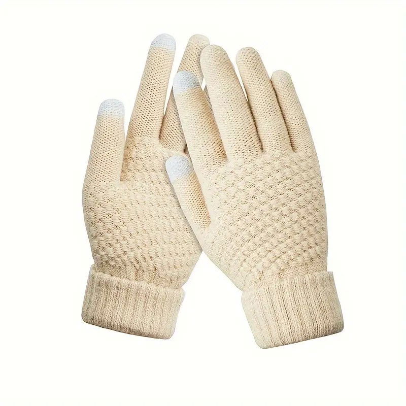 Perne Voiaj, Paturi si Textile - Manusi de Dama, Flippy, Functie Touchscreen (ecran tactil), Material Acril Tricotat, Manseta Elastica, Interior Catifelat, Marime Universala, Bej