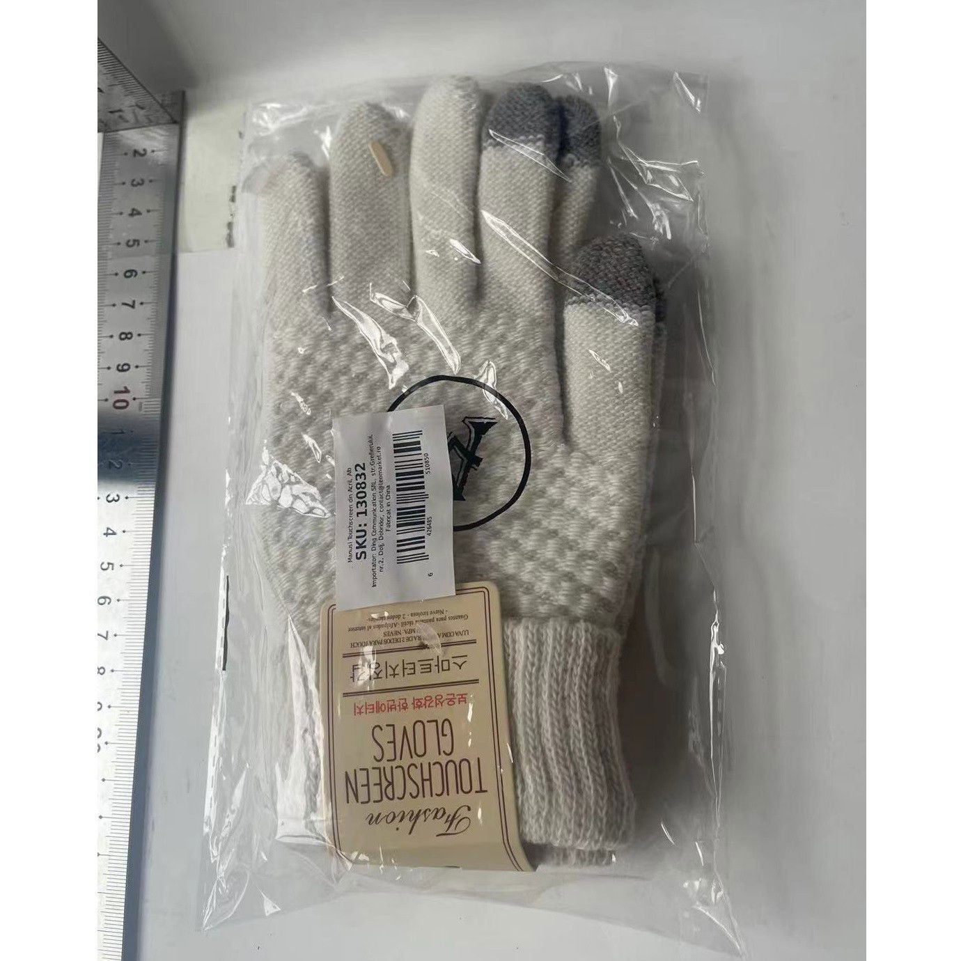 Manusi de Dama, Flippy, Functie Touchscreen (ecran tactil), Material Acril Tricotat, Manseta Elastica, Interior Catifelat, Marime Universala, Alb [8]