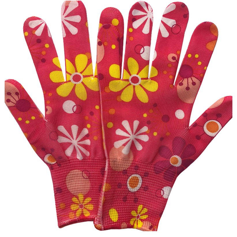 Manusi de Gradinarit, Flippy, din Nailon, Marime Universala 20 cm, Model Inflorat, Antiderapante, Multicolor [8]