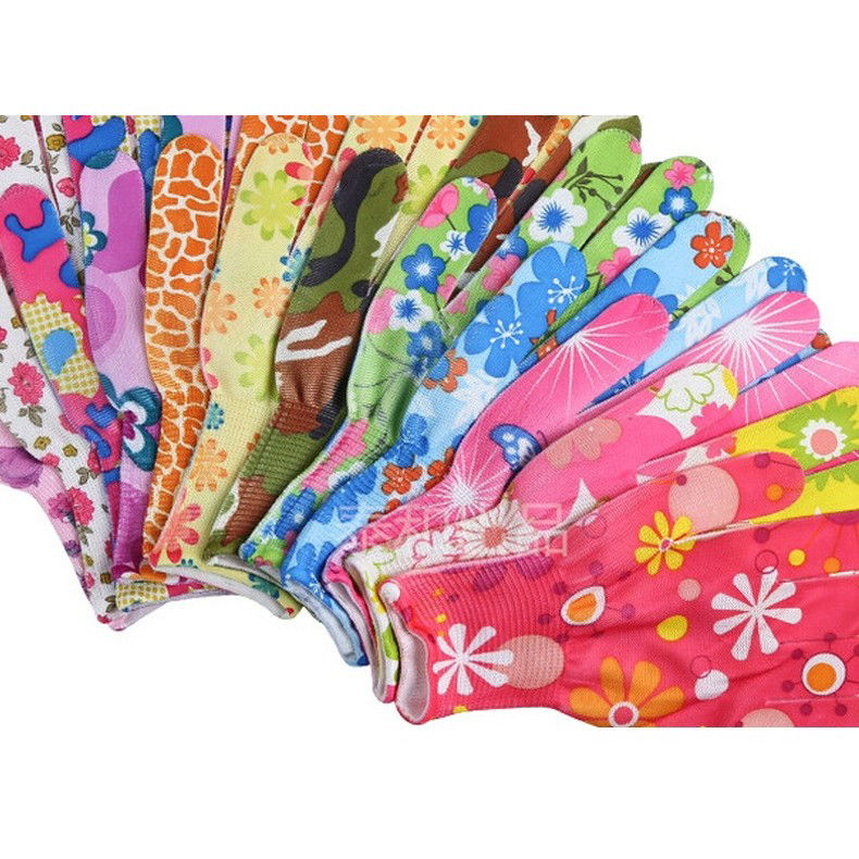 Manusi de Gradinarit, Flippy, din Nailon, Marime Universala 20 cm, Model Inflorat, Antiderapante, Multicolor [3]