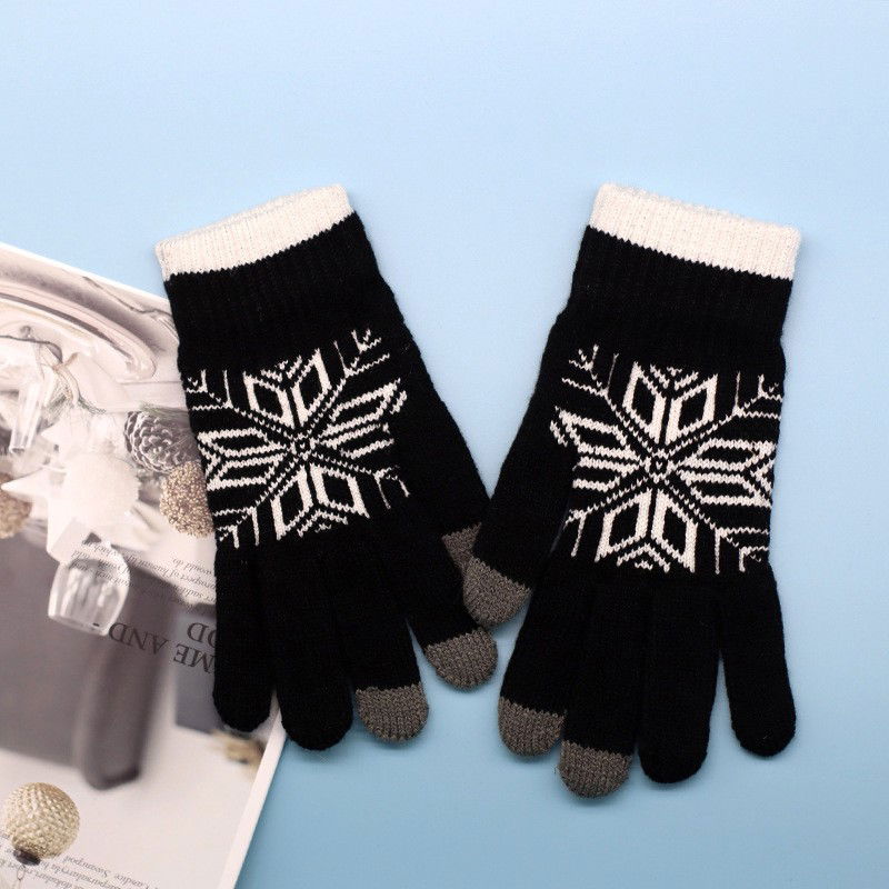 Manusi de Barbat, Flippy, Model Fulg, Functie Touchscreen (ecran tactil), Material Acril Tricotat, Manseta Elastica, Interior Catifelat, Marime Universala, Negru [3]