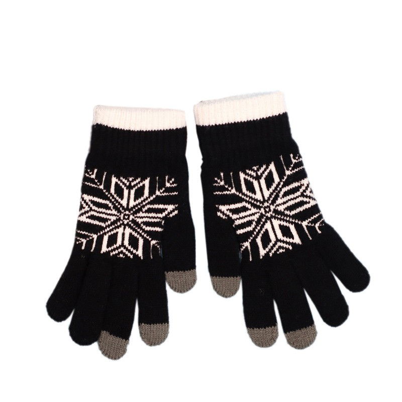 Manusi de Barbat, Flippy, Model Fulg, Functie Touchscreen (ecran tactil), Material Acril Tricotat, Manseta Elastica, Interior Catifelat, Marime Universala, Negru [5]